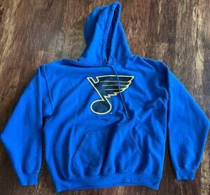 St. Louis Blues NHL Hockey Blue Hoodie Sweatshirt Men's Size Large
